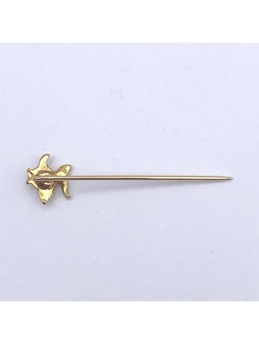 Vintage Small Gold Fish Figural Stick Pin, Goldfish Hat Pin, Fish Pin.